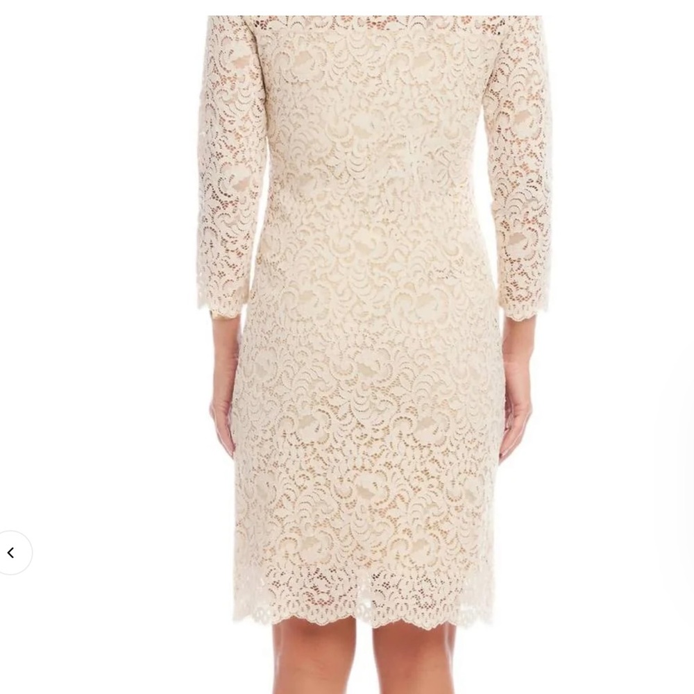 New Karen Kane Elegant Cream Lace Dress - Picture 3 of 7